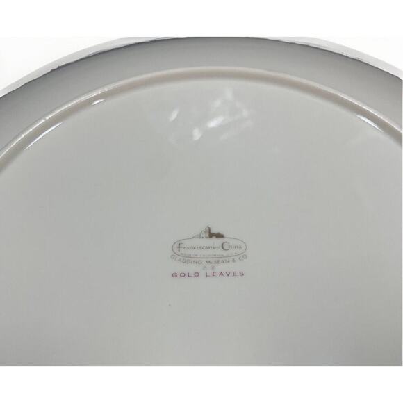 Franciscan China Gold Leaves Round 10.25” Dinner Plate 1950s Gladding McBean - Picture 5 of 6